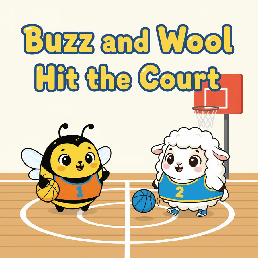 Buzz and Wool Hit the Court β a generated book cover